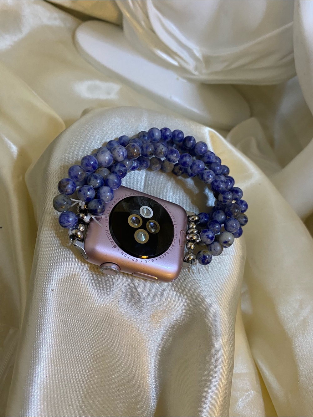 Purple Beaded Smartwatch Bracelet Band